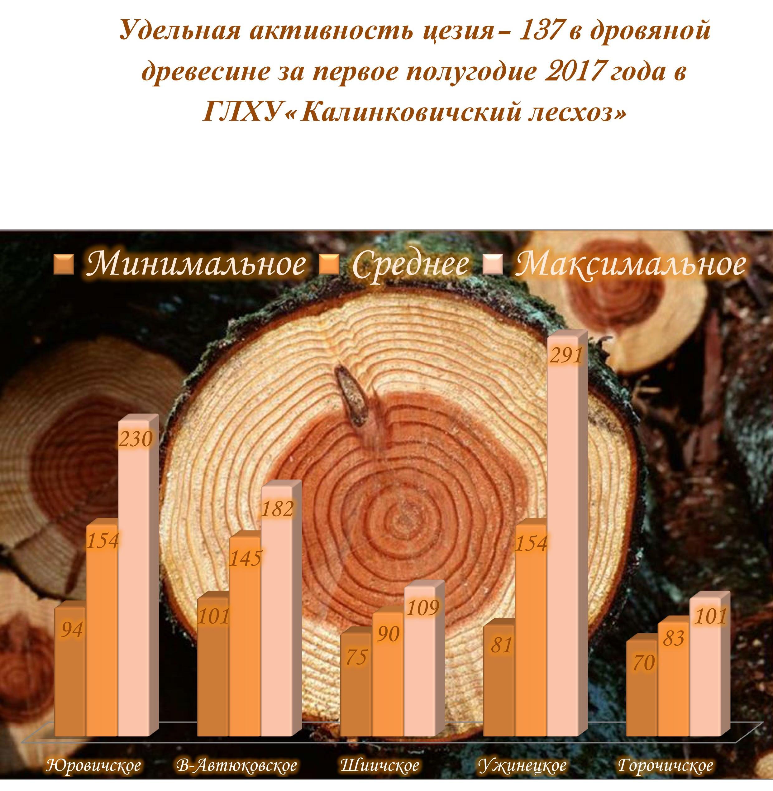 Удельная активность цезия в дровяной древесине 01